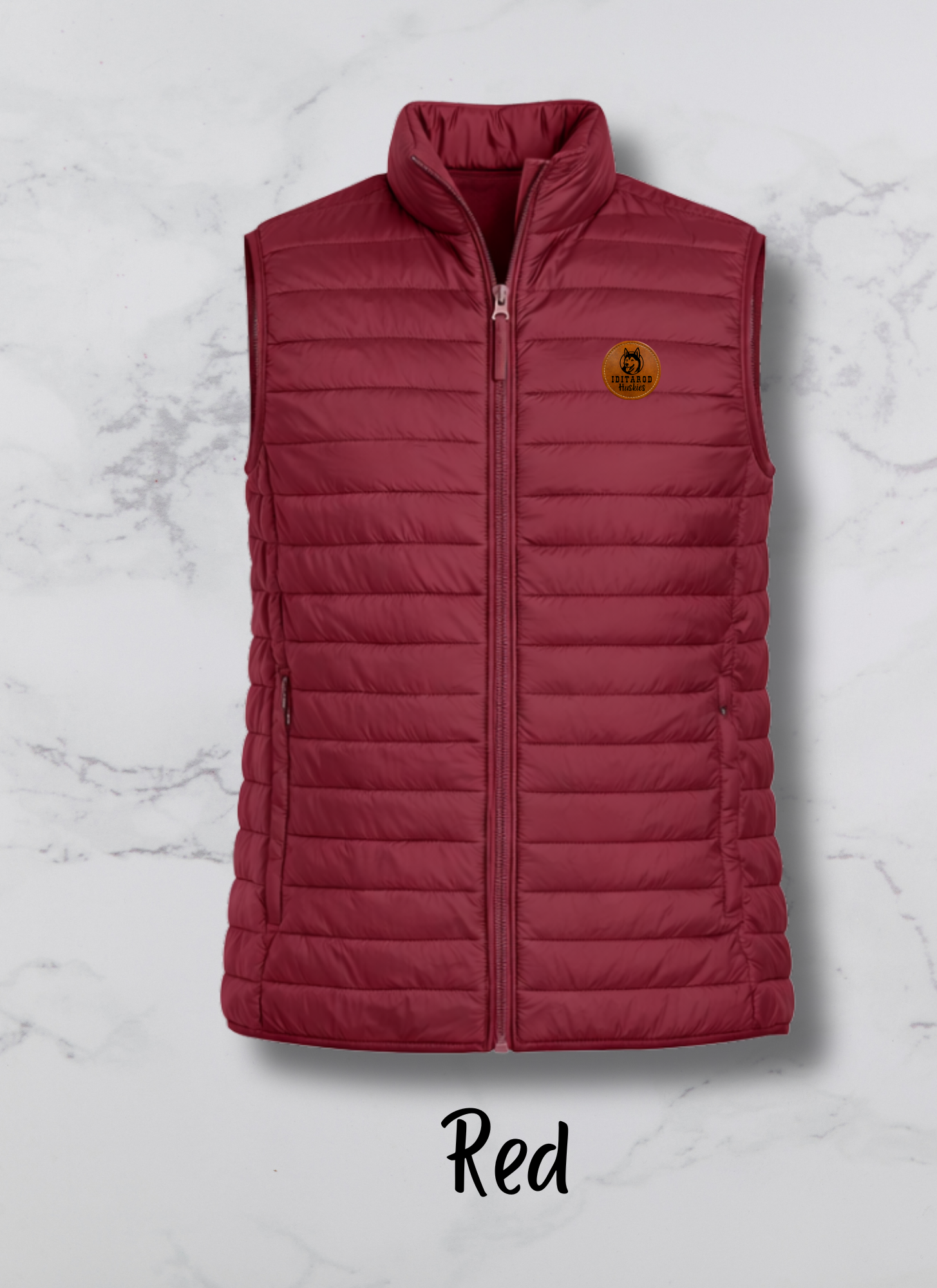 Men’s Vest with Iditarod Huskies Engraved patch