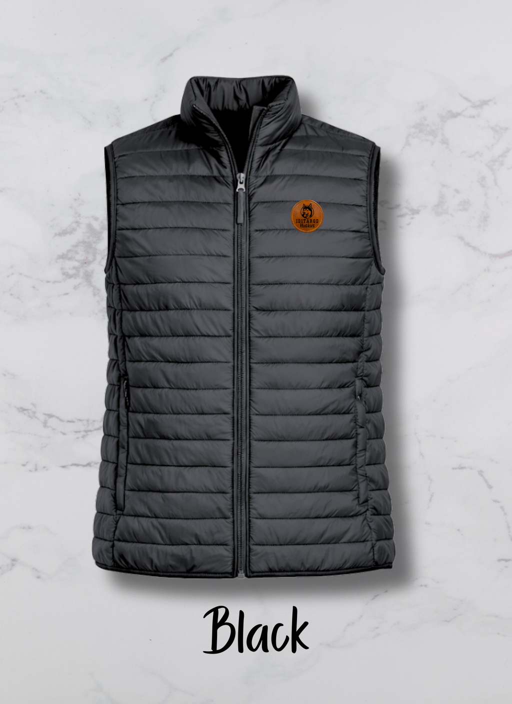 Men’s Vest with Iditarod Huskies Engraved patch