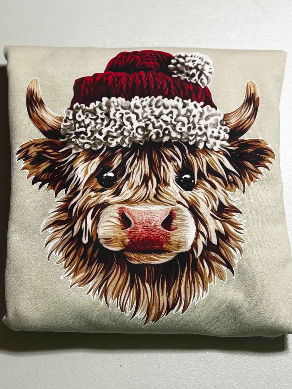Highland Christmas Cow Crewneck – Cozy Holiday Sweatshirt