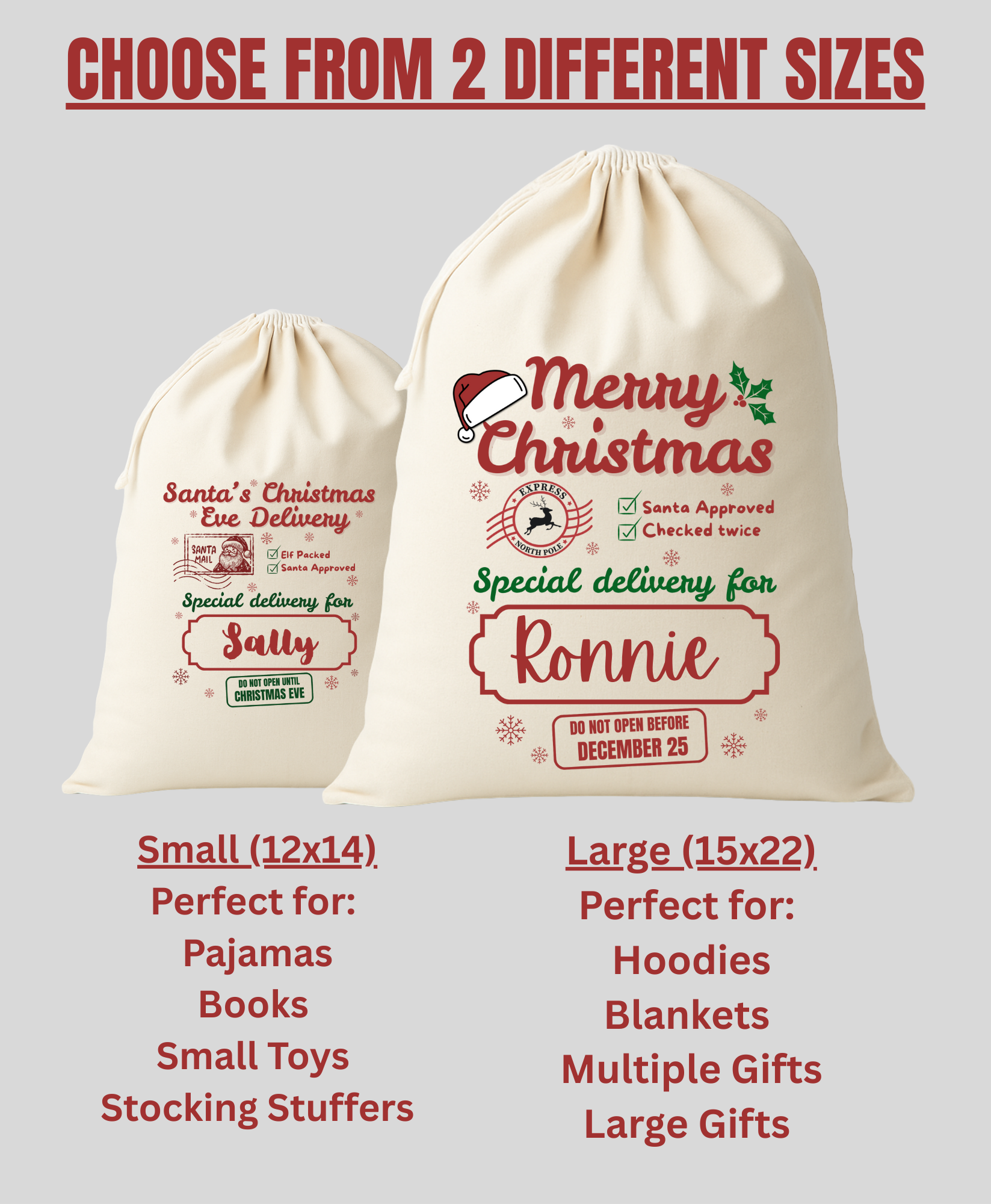 Personalized Christmas Gift Bags