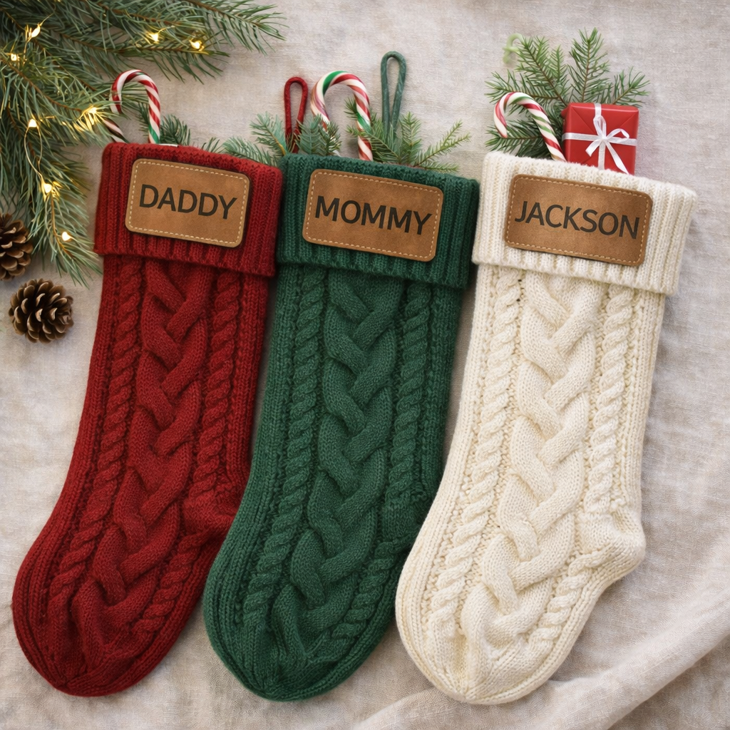 Personalized Family Christmas Stockings – Custom Name Patch