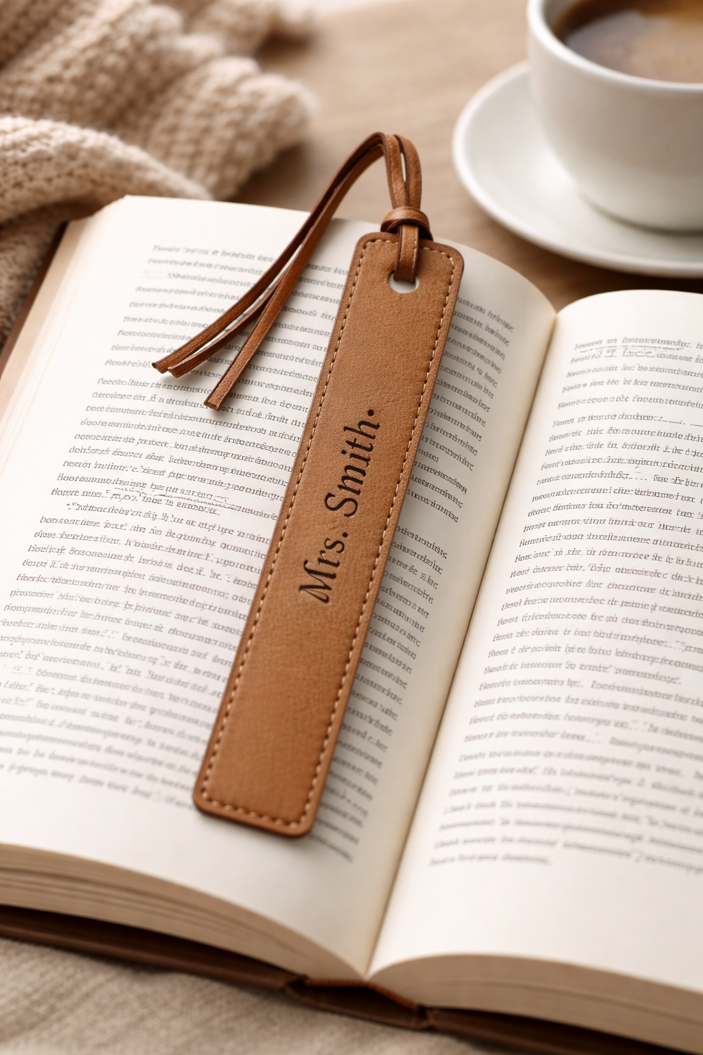 Personalized Leather Bookmark – Custom Engraved Name or Text