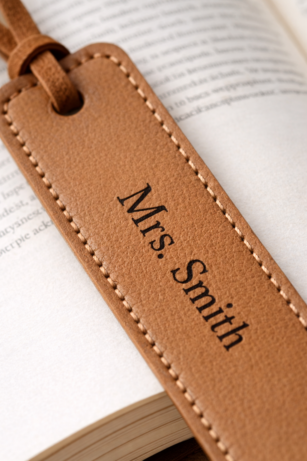 Personalized Leather Bookmark – Custom Engraved Name or Text