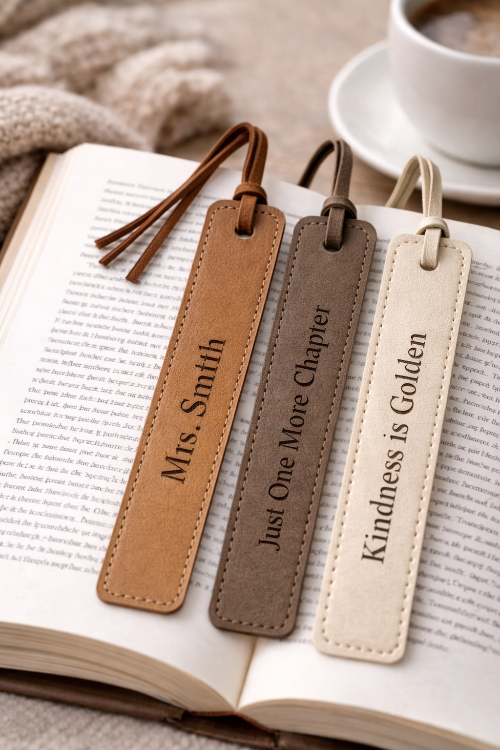 Personalized Leather Bookmark – Custom Engraved Name or Text